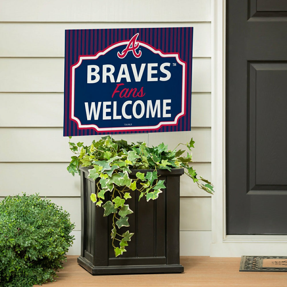 Atlanta Braves Coroplast Yard Sign, "Fans Welcome" - MLB Home