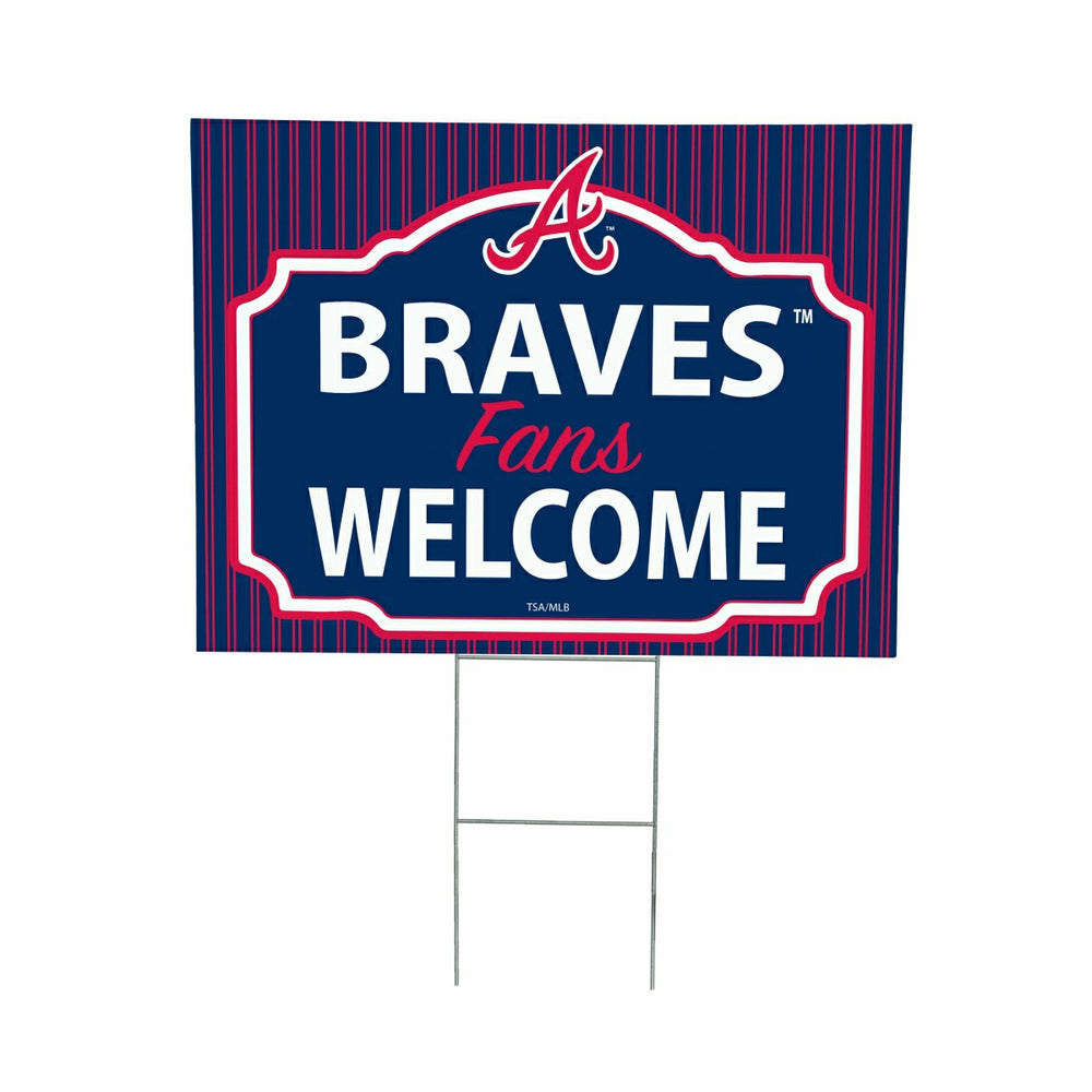 Atlanta Braves Coroplast Yard Sign, "Fans Welcome" - MLB Home