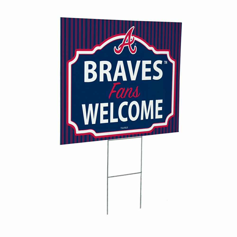 Atlanta Braves Coroplast Yard Sign, "Fans Welcome" - MLB Home