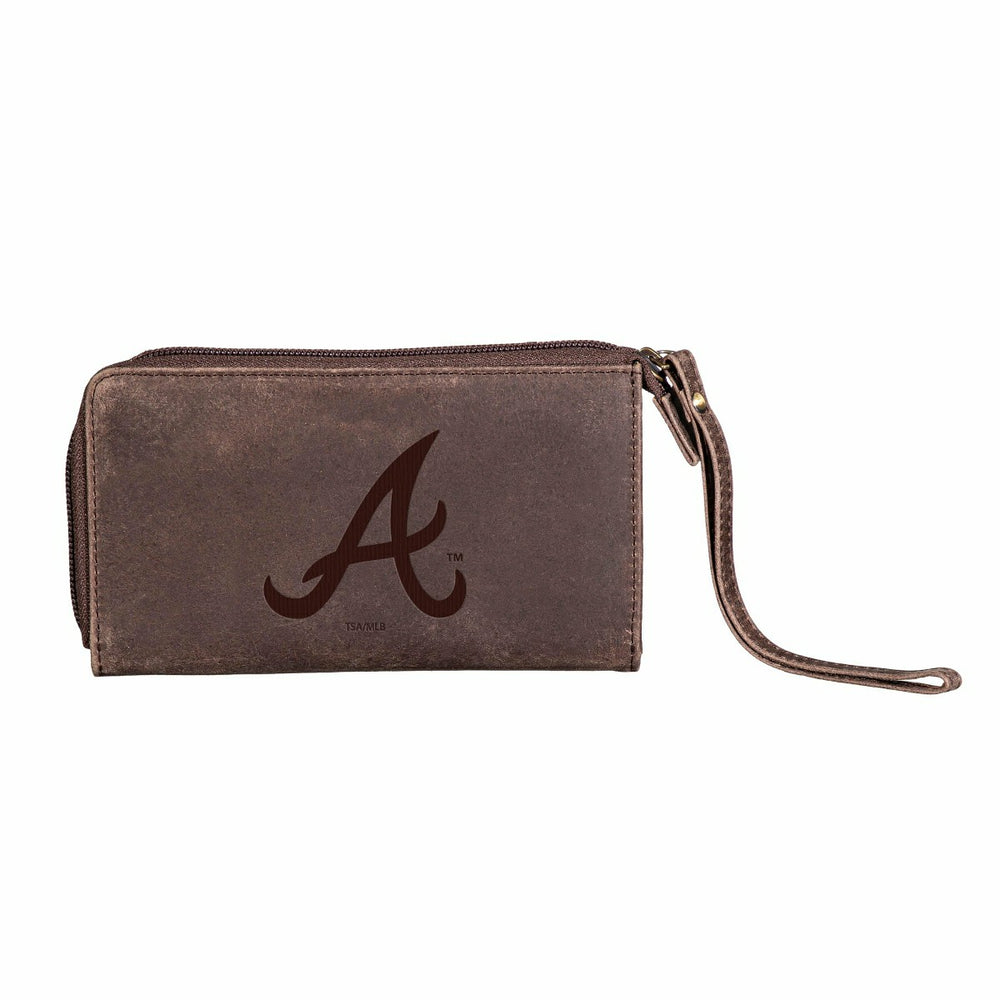 Atlanta Braves Wristlet Wallet Brown - MLB Home