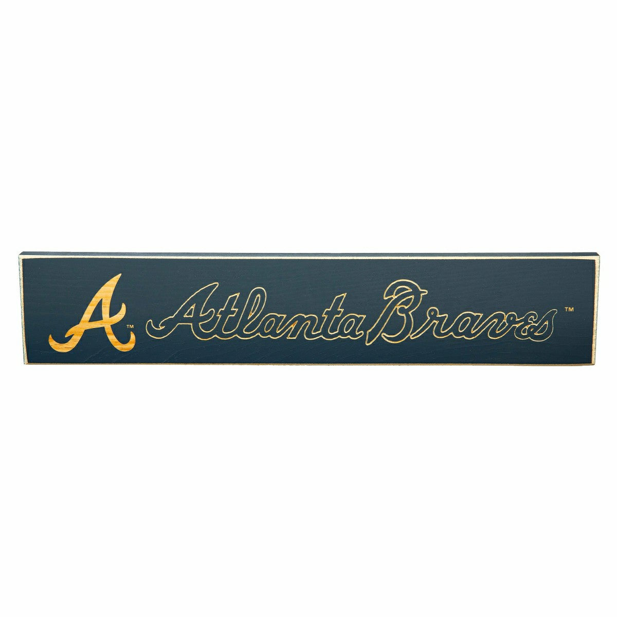 Atlanta Braves Engraved Wood Sign, 3.5" x 18" - MLB Home