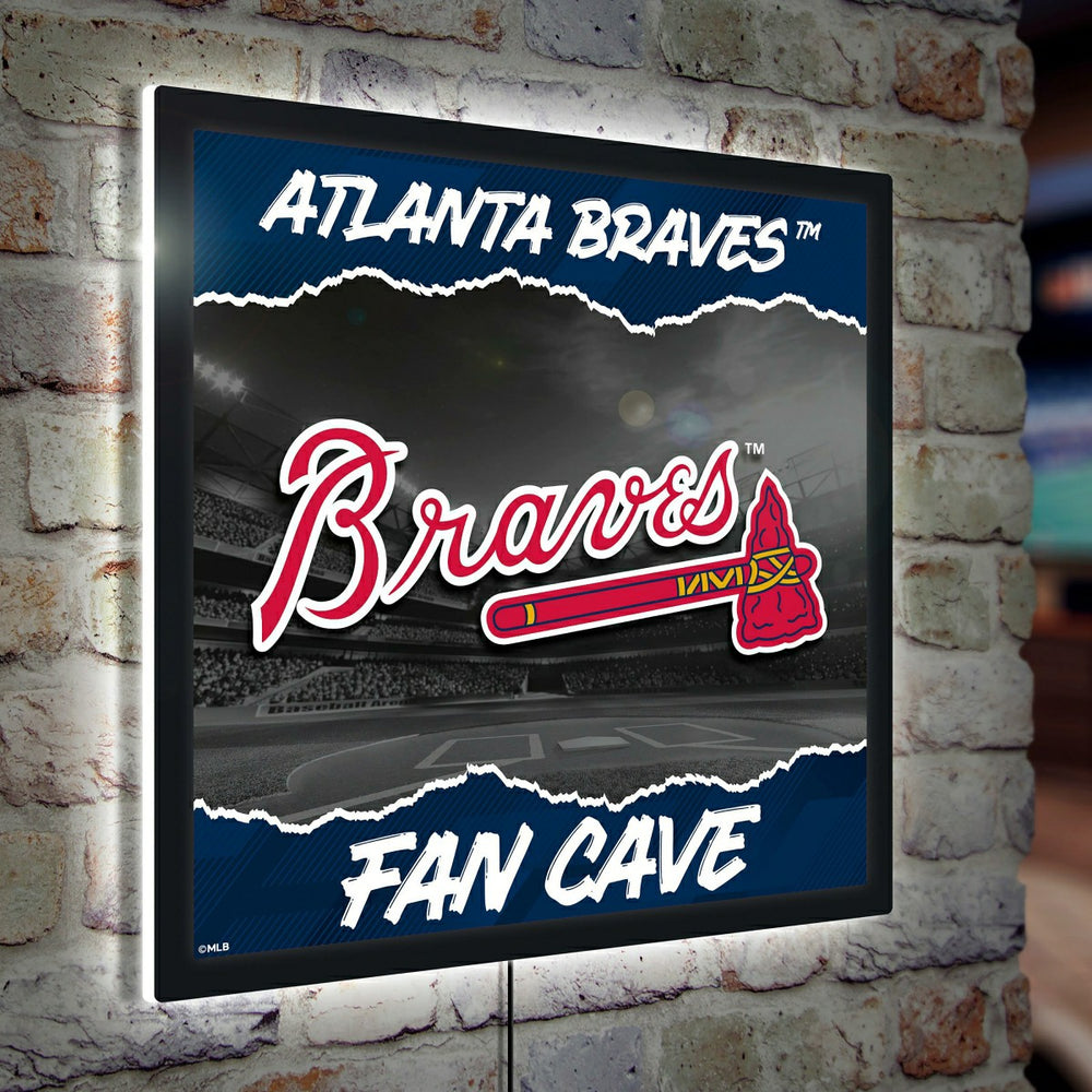 Atlanta Braves 23"H x 23"L LED Wall Decor, Edgelite, Square - MLB Home