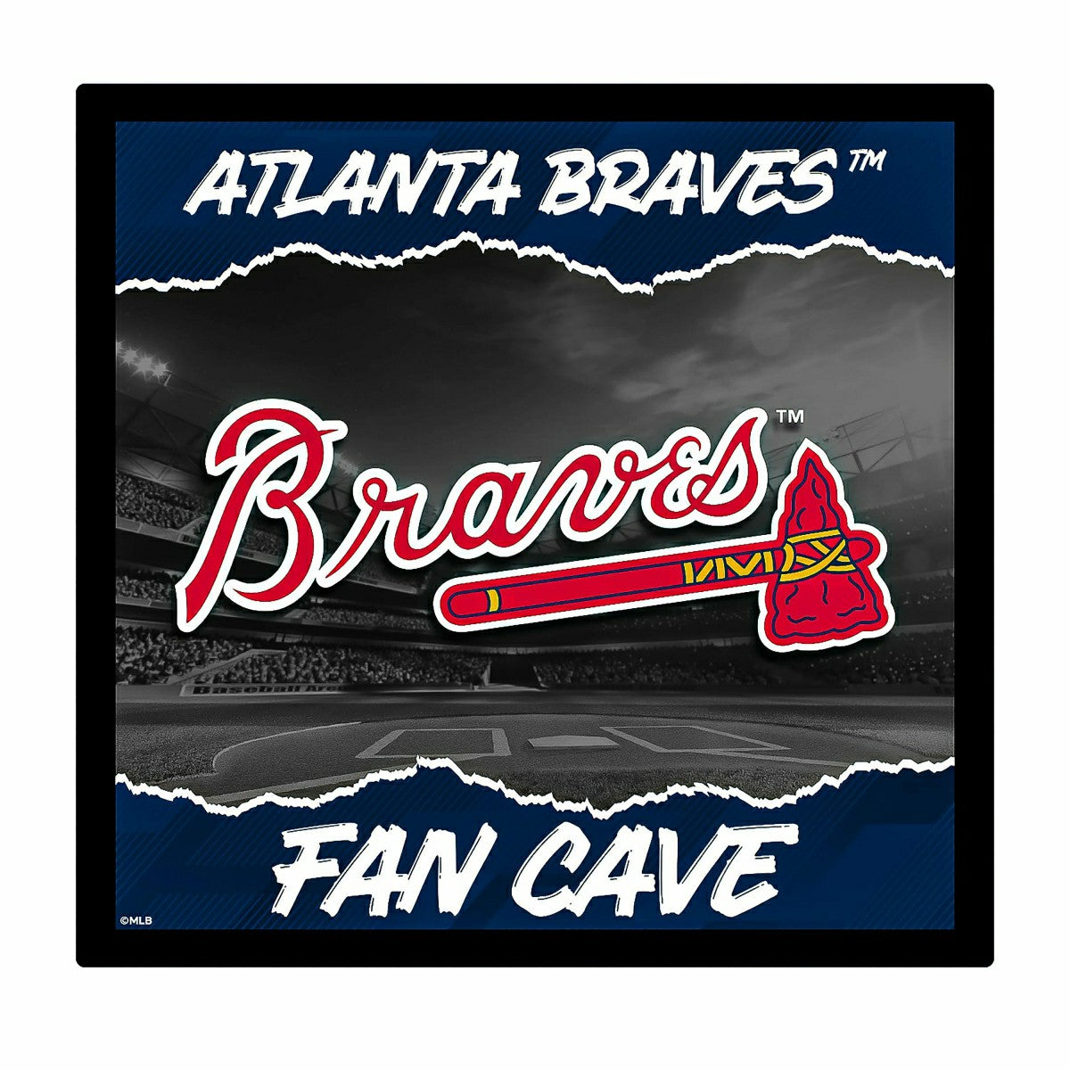 Atlanta Braves 23"H x 23"L LED Wall Decor, Edgelite, Square - MLB Home
