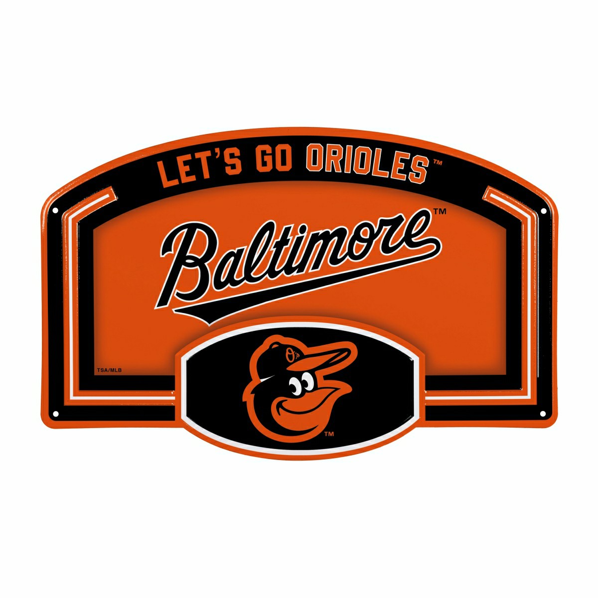 Baltimore Orioles USA Embossed Steel Wall Sign, 11" x 17" - MLB Home