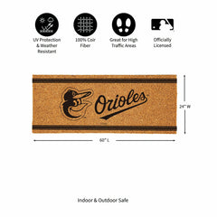 Baltimore Orioles Extra Large One Color Coir Mat, 60"x24" - MLB