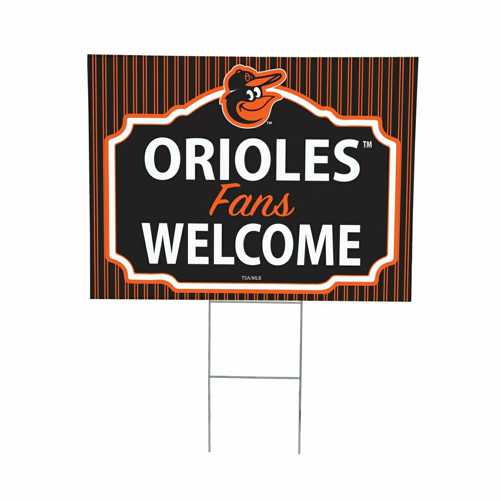 Baltimore Orioles Coroplast Yard Sign, "Fans Welcome" - MLB Home