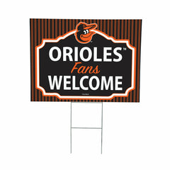Baltimore Orioles Coroplast Yard Sign, "Fans Welcome" - MLB Home