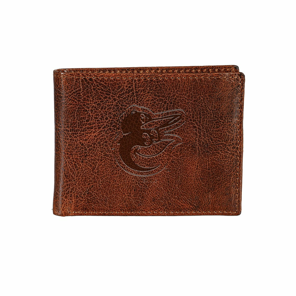 Baltimore Orioles, Embossed 100% Genuine Tumbled Leather Passcase Bi-F - MLB Home