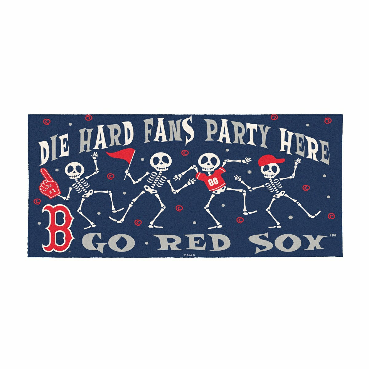 Boston Red Sox Flocked Coir Halloween Sassafras Switch Mat, 22"x10" - MLB