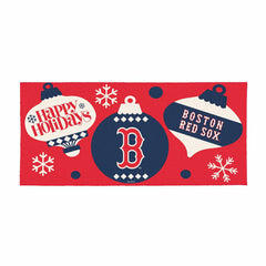 Boston Red Sox Holiday Flocked Coir Sassafras Switch Mat, 22"x10" - MLB