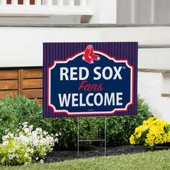 Boston Red Sox Coroplast Yard Sign, "Fans Welcome" - MLB Home