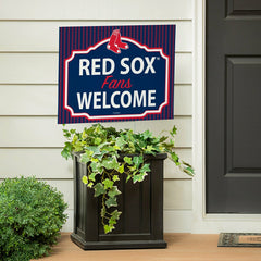 Boston Red Sox Coroplast Yard Sign, "Fans Welcome" - MLB Home