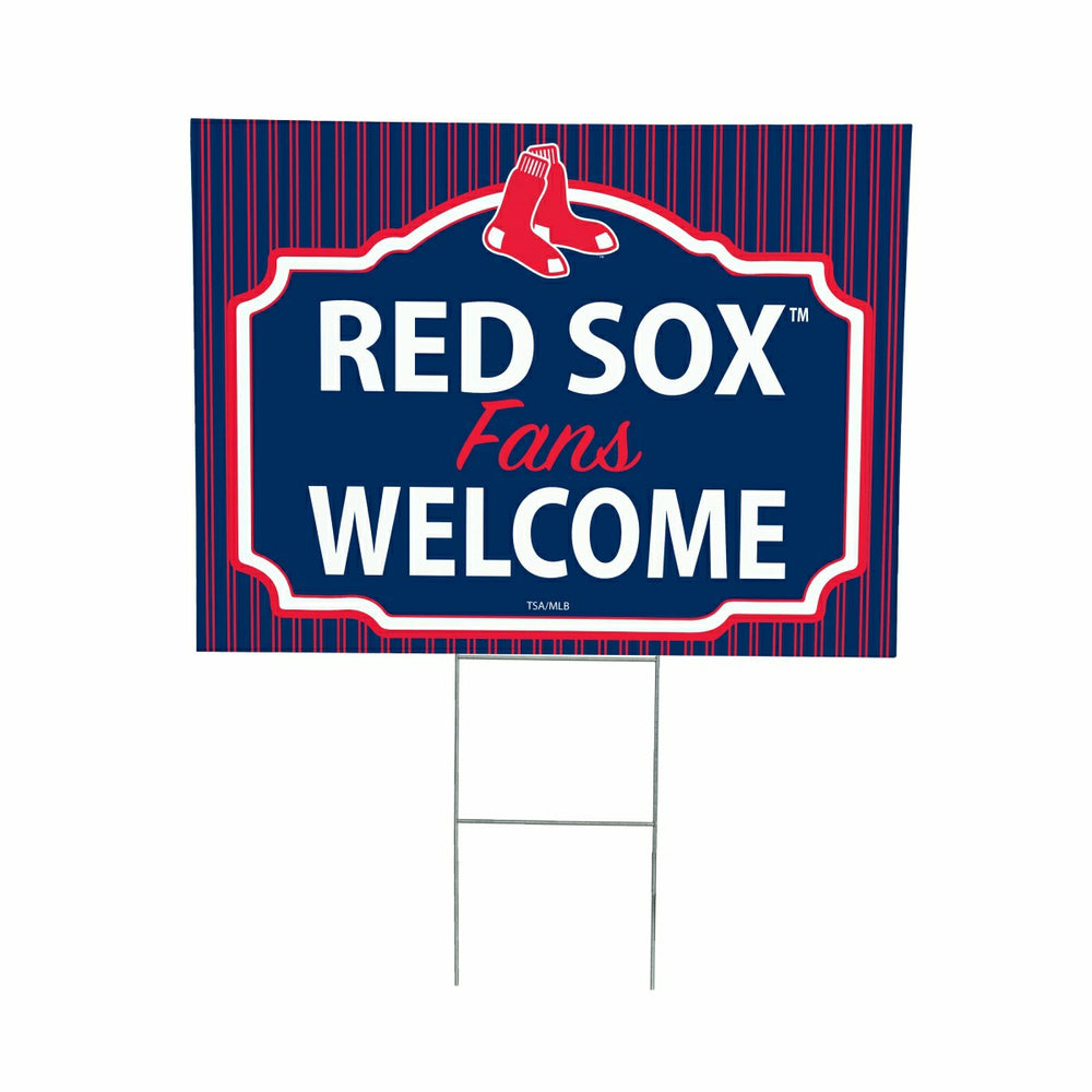 Boston Red Sox Coroplast Yard Sign, "Fans Welcome" - MLB Home