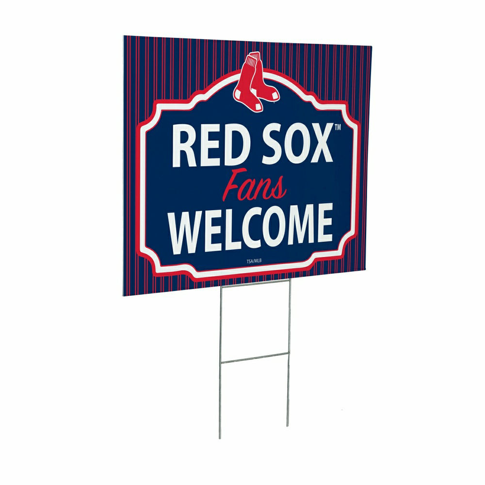 Boston Red Sox Coroplast Yard Sign, "Fans Welcome" - MLB Home