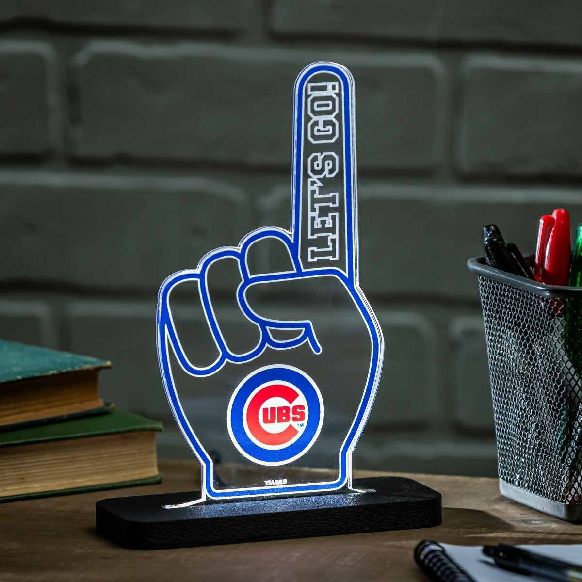 Chicago Cubs Baseball Foam Finger Desklite LED Decor - MLB Home