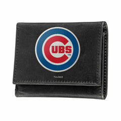 Chicago Cubs Black Tri-Fold Embroidered Wallet - MLB Home