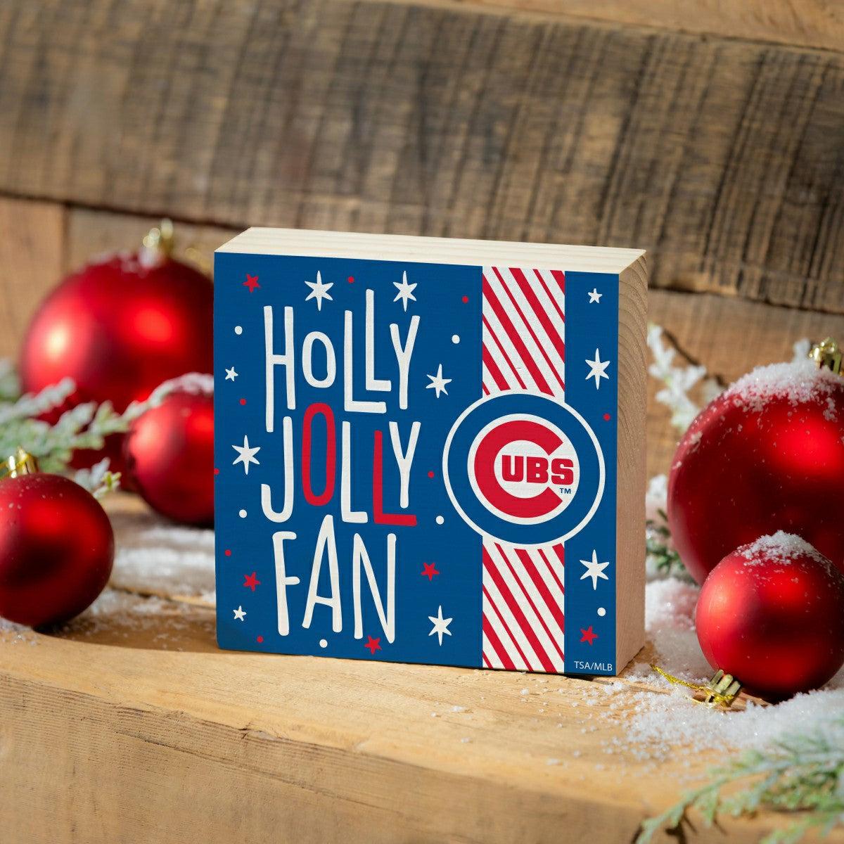 Chicago Cubs Block, Holiday, 6x6 - MLB Home