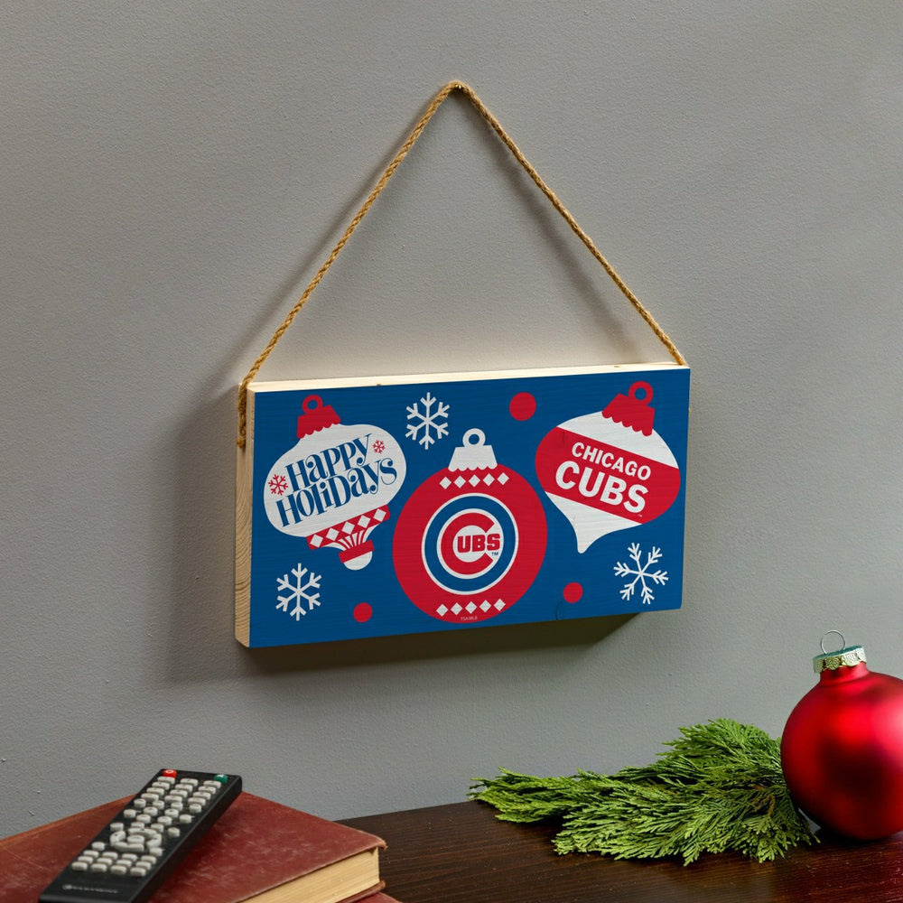 Chicago Cubs Holiday Wood Wall Sign, 6x11 - MLB Home