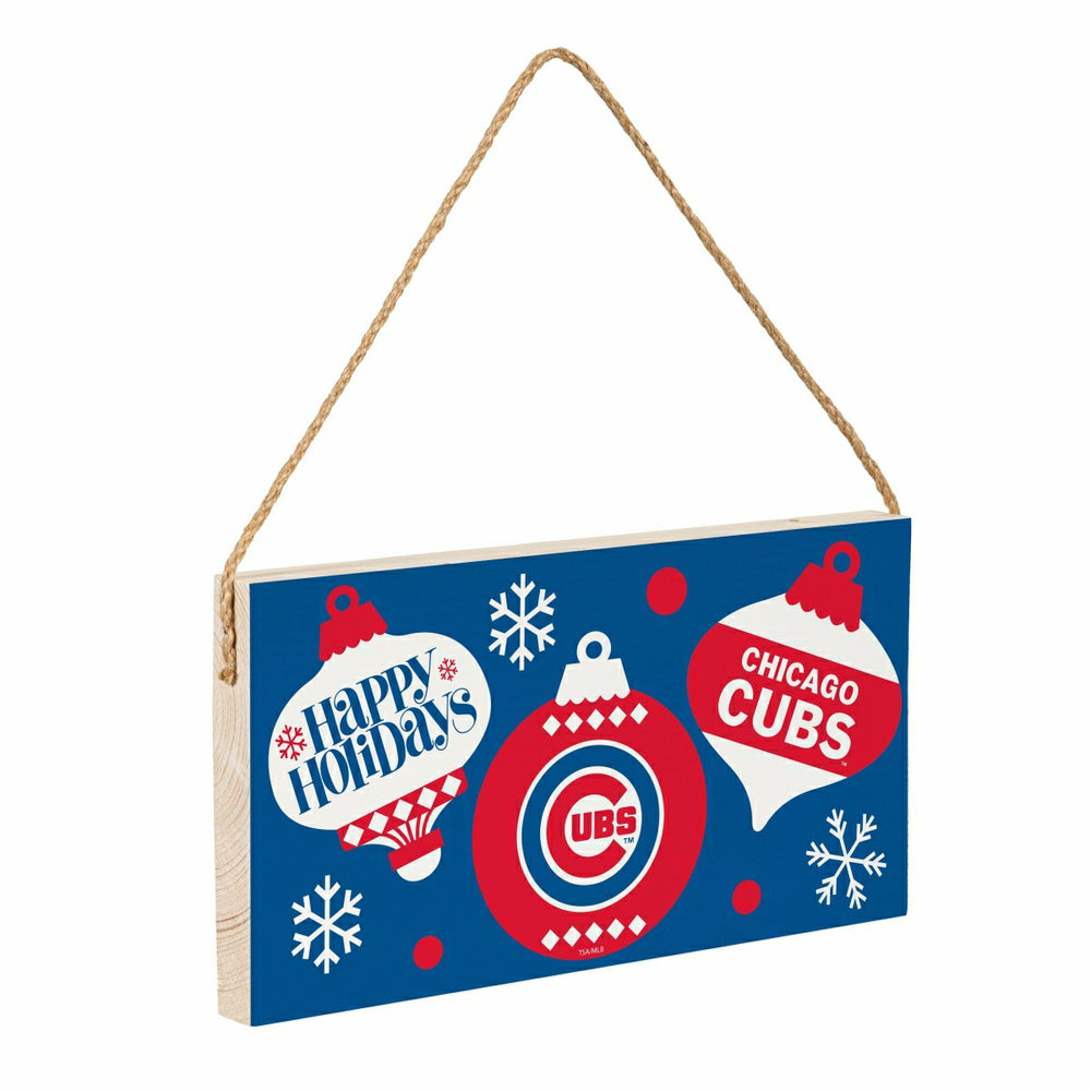 Chicago Cubs Holiday Wood Wall Sign, 6x11 - MLB Home