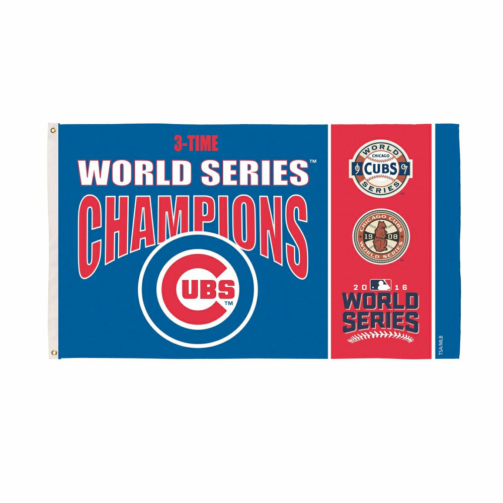 Chicago Cubs Single Sided Flag w/ 2 Grommets, 3'x5' Multi Win Flag - MLB Home