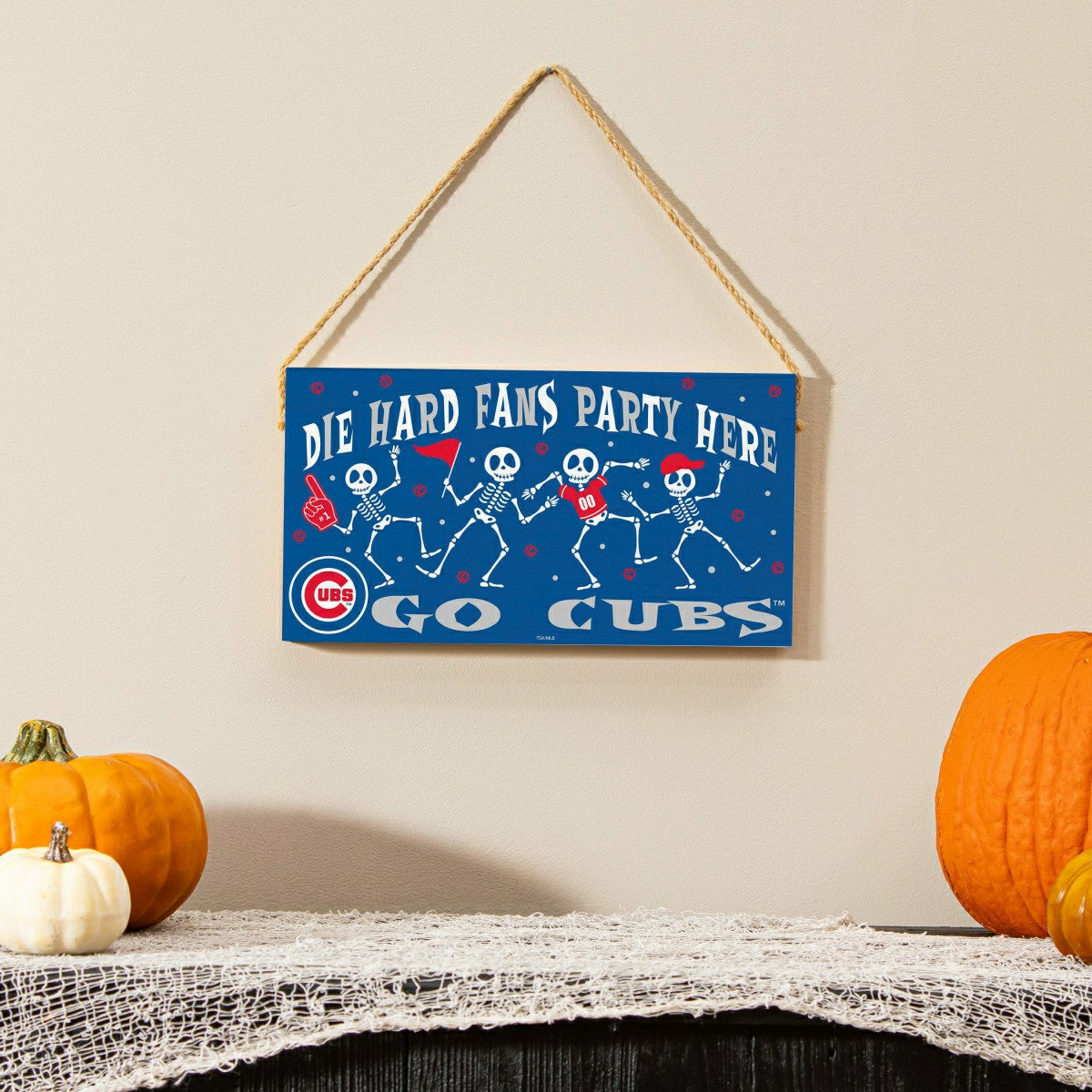 Chicago Cubs Halloween Wood Wall Sign, 6x11 - MLB Home
