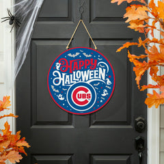Chicago Cubs Halloween Round Door Décor with Hanging Rope, 18x18 - MLB Home