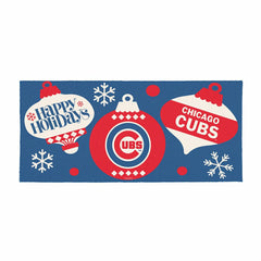 Chicago Cubs Holiday Flocked Coir Sassafras Switch Mat, 22"x10" - MLB
