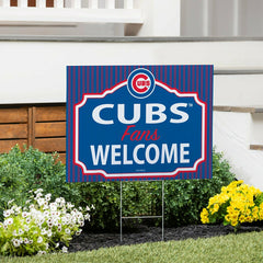 Chicago Cubs Coroplast Yard Sign, "Fans Welcome" - MLB Home