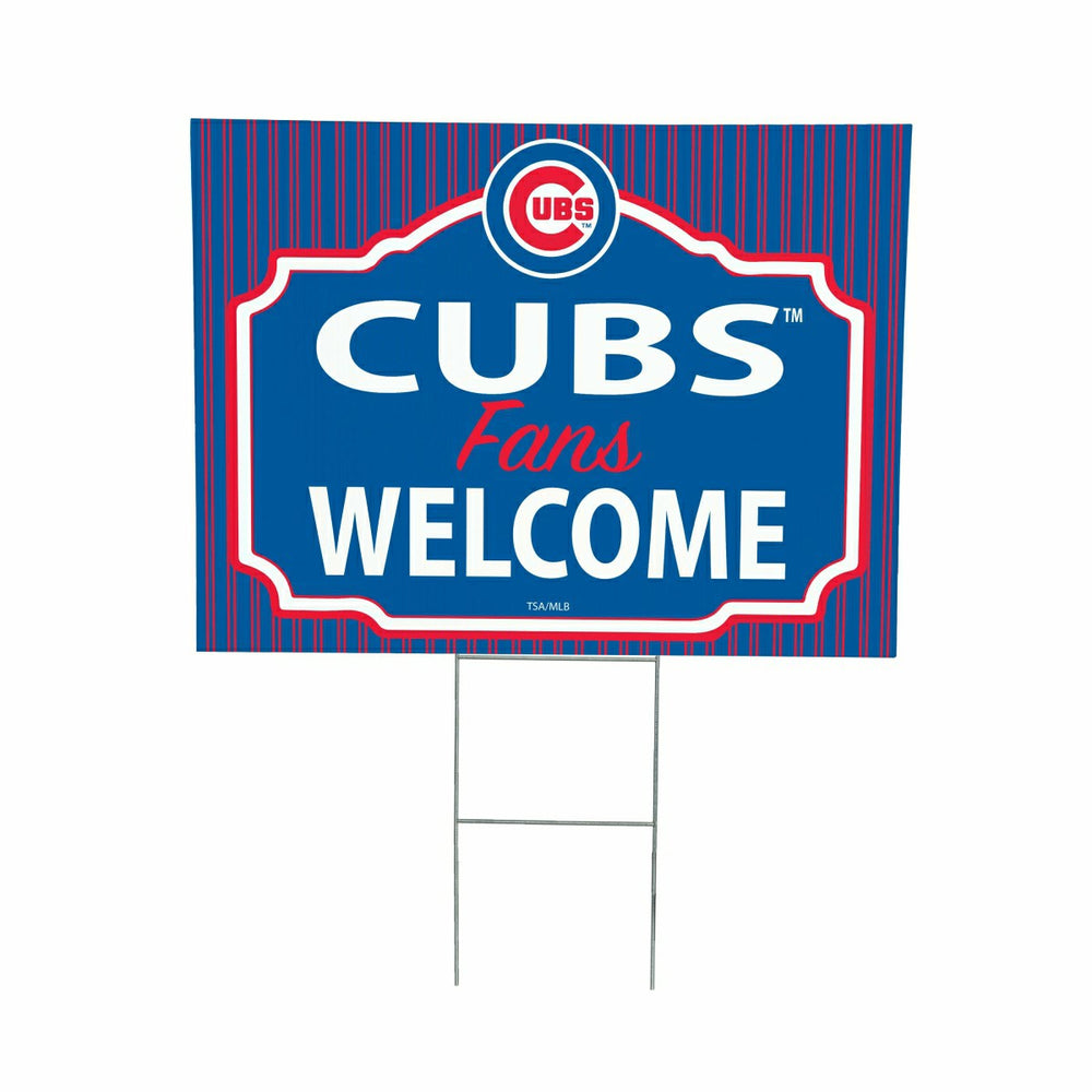 Chicago Cubs Coroplast Yard Sign, "Fans Welcome" - MLB Home
