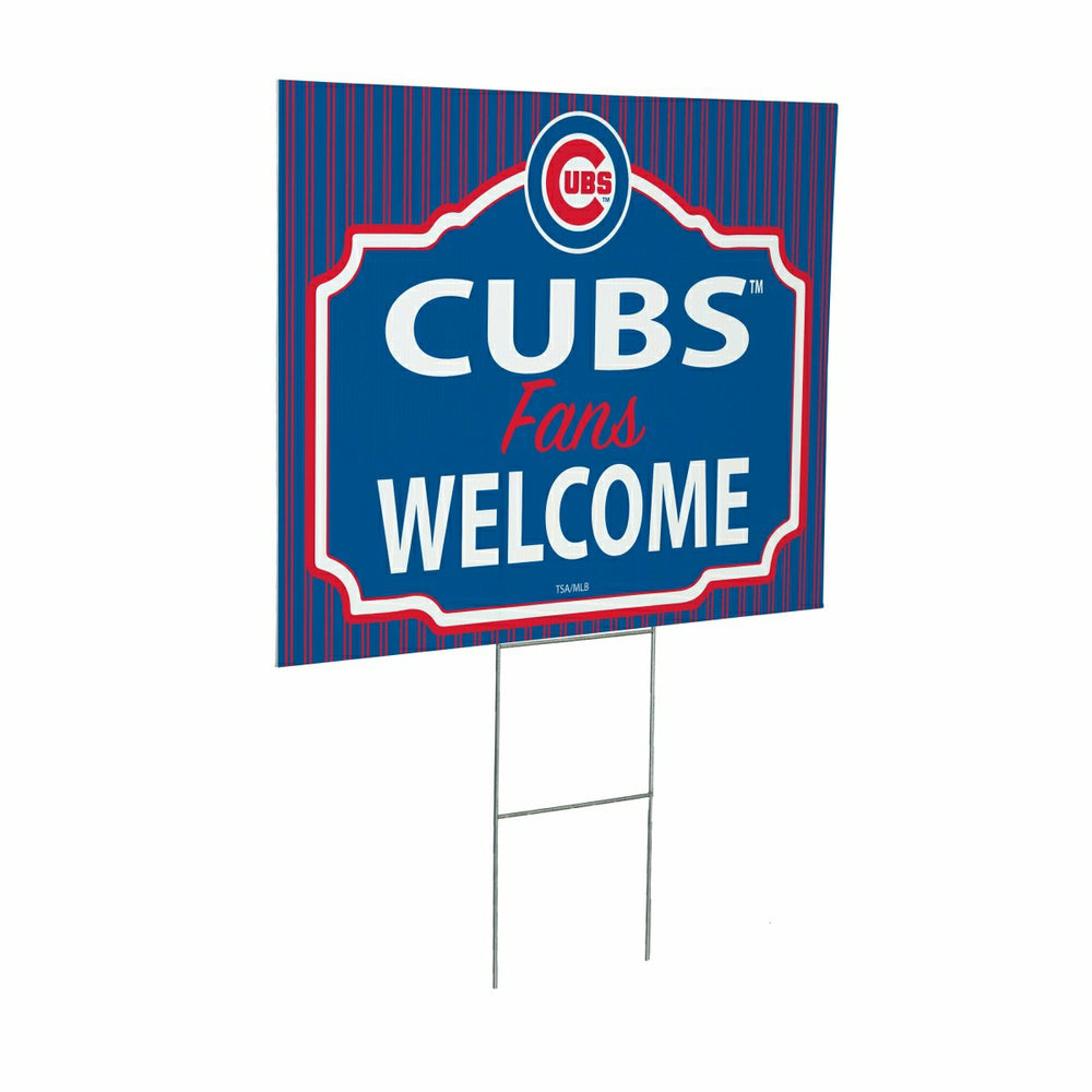 Chicago Cubs Coroplast Yard Sign, "Fans Welcome" - MLB Home