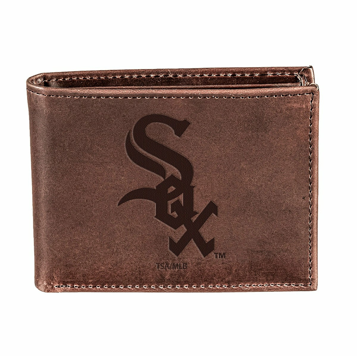 Chicago White Sox Bi-Fold Wallet Brown 100% Genuine Leather - MLB Home