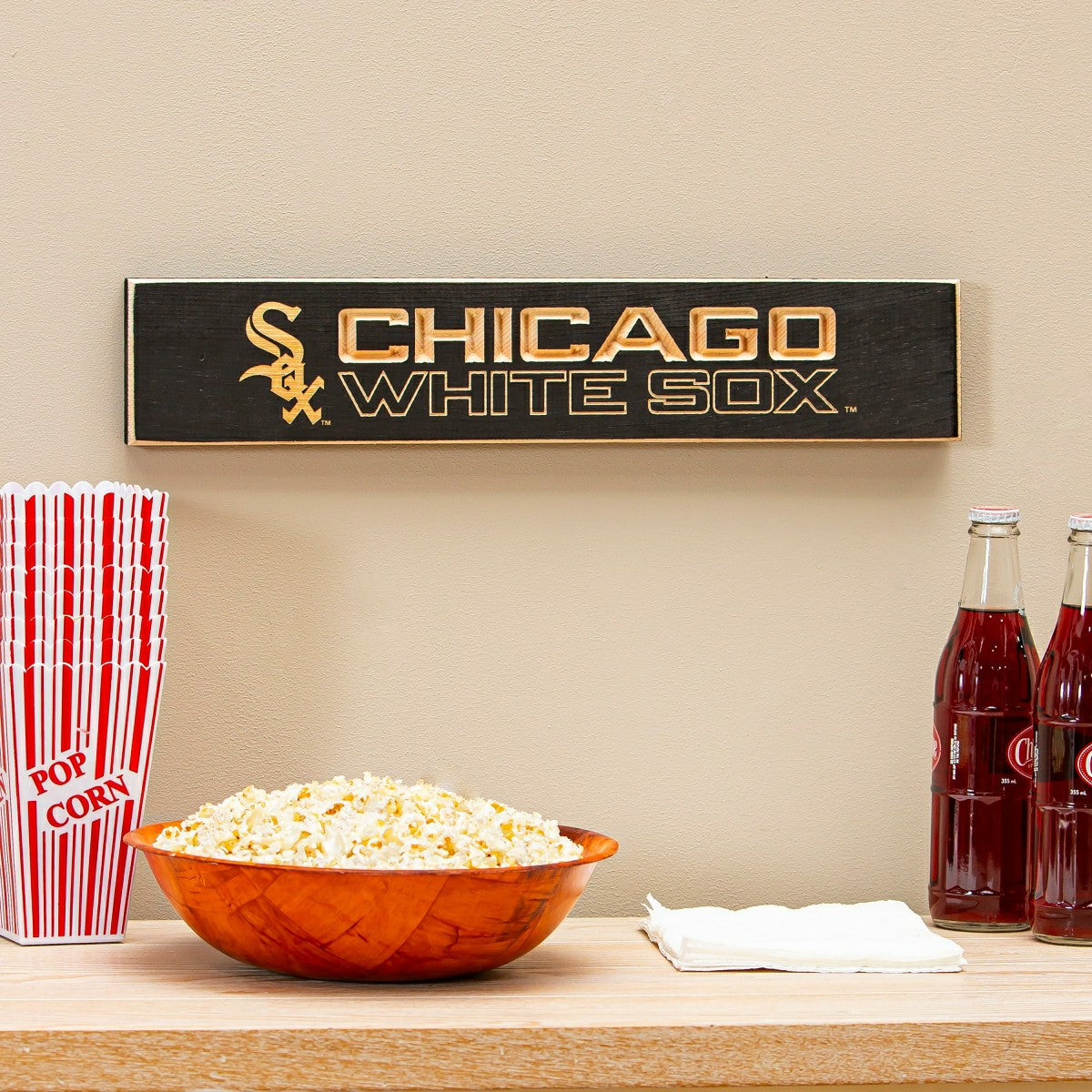Chicago White Sox Engraved Wood Sign, 3.5" x 18" - MLB Home