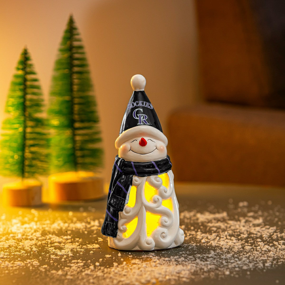 Colorado Rockies Snowman LED Statuary, 8" - MLB Home