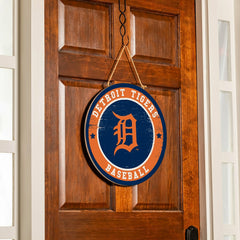 Detroit Tigers Round Door Décor with Hanging Rope, 18x18 - MLB Home