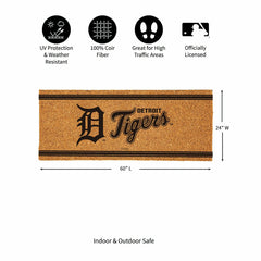 Detroit Tigers Extra Large One Color Coir Mat, 60"x24" - MLB