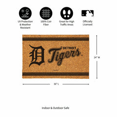 Detroit Tigers Large One Color Coir Mat, 36"x24" - MLB