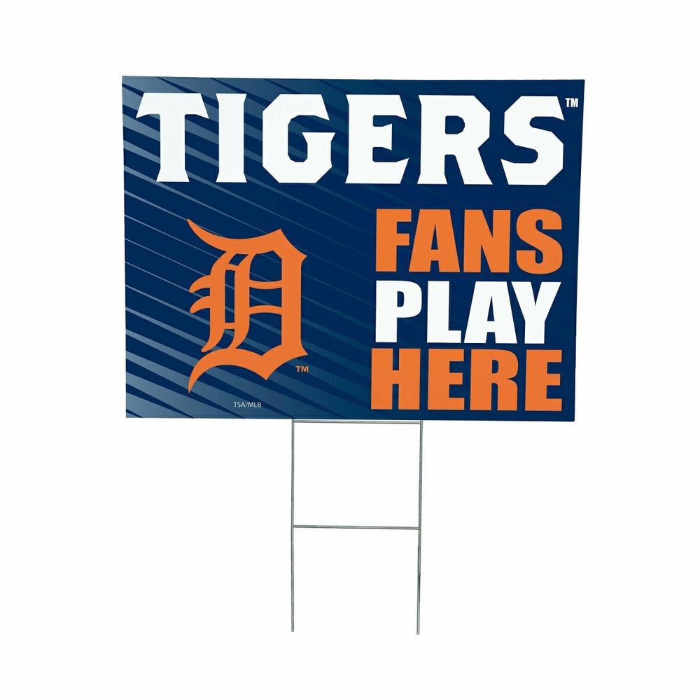 Detroit Tigers Coroplast Yard Sign "Fans Play Here" - MLB Home