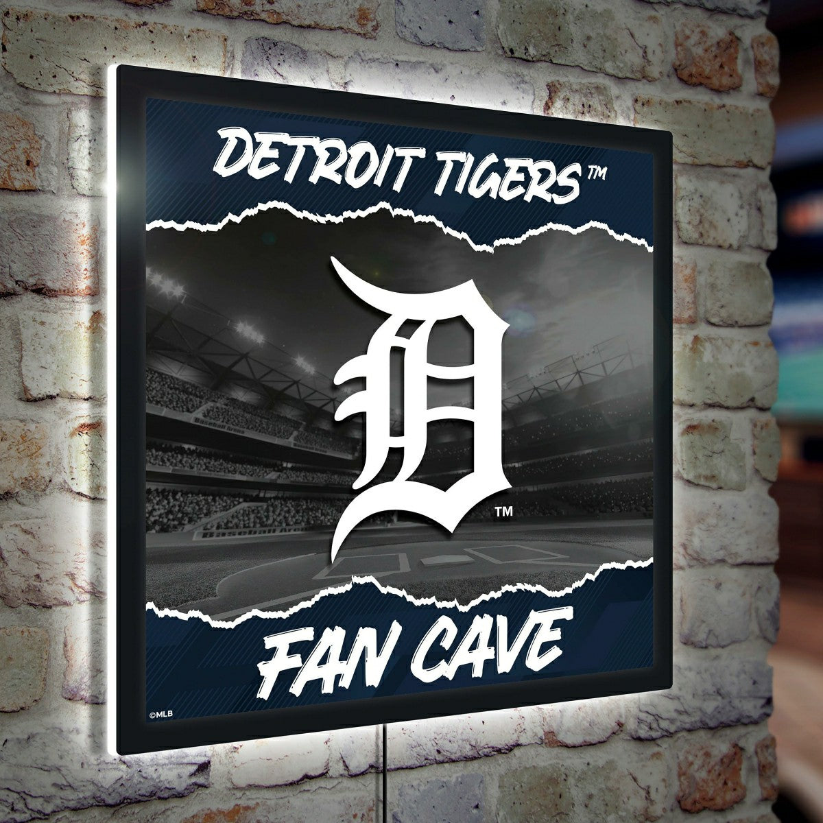 Detroit Tigers 23"H x 23"L LED Wall Decor, Edgelite, Square - MLB Home