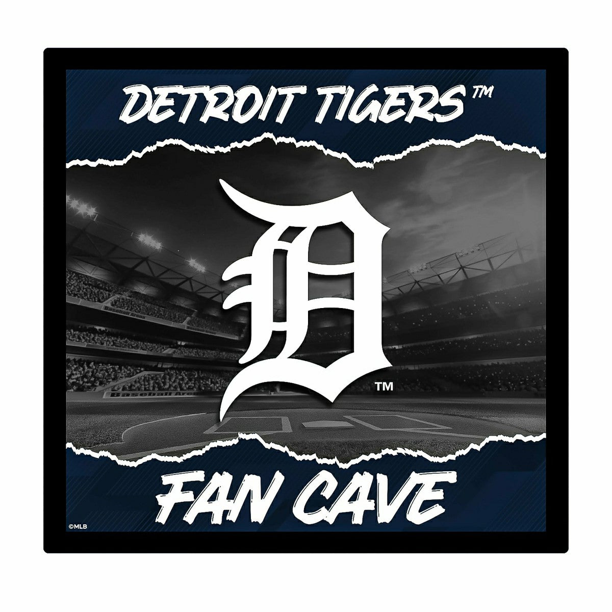 Detroit Tigers 23"H x 23"L LED Wall Decor, Edgelite, Square - MLB Home