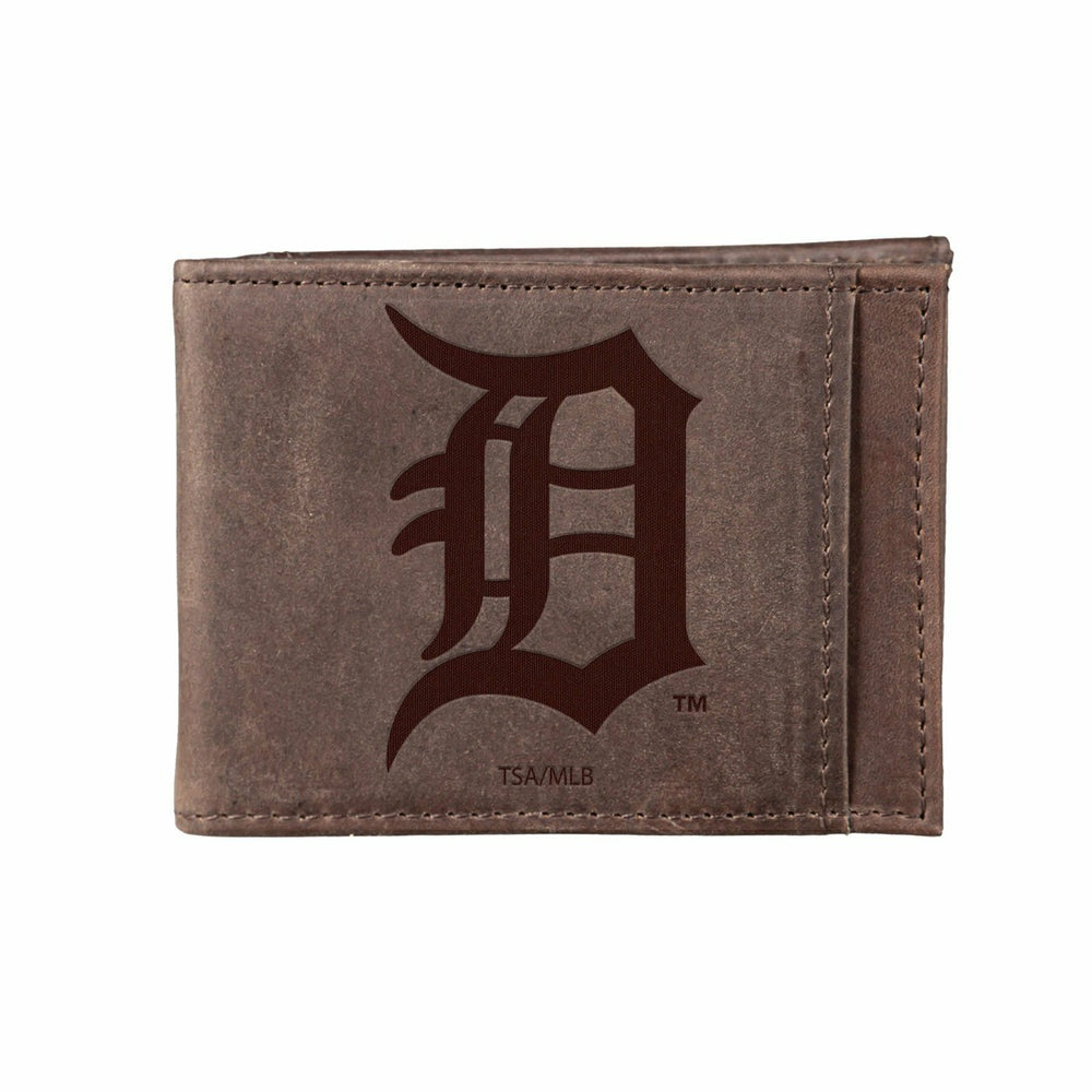 Detroit Tigers Front Pocket Wallet w/ RFID Blocking Brown - MLB Home