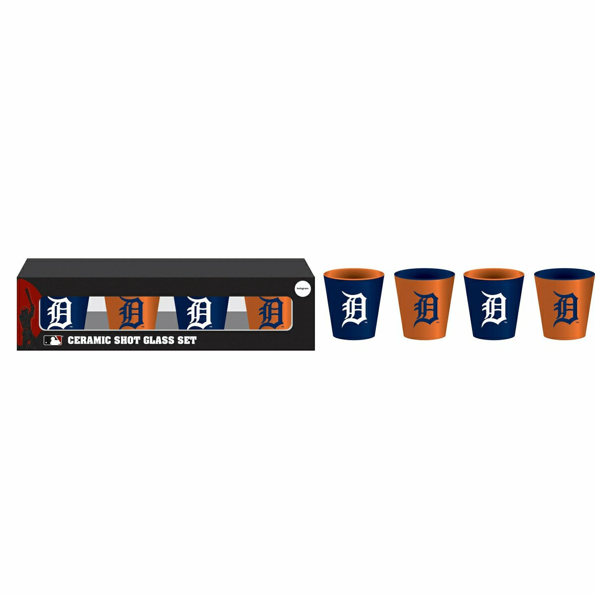 Detroit Tigers 4-Piece Ceramic 2oz. Cup Set - MLB Home
