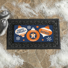 Houston Astros Holiday Flocked Coir Sassafras Switch Mat, 22"x10" - MLB