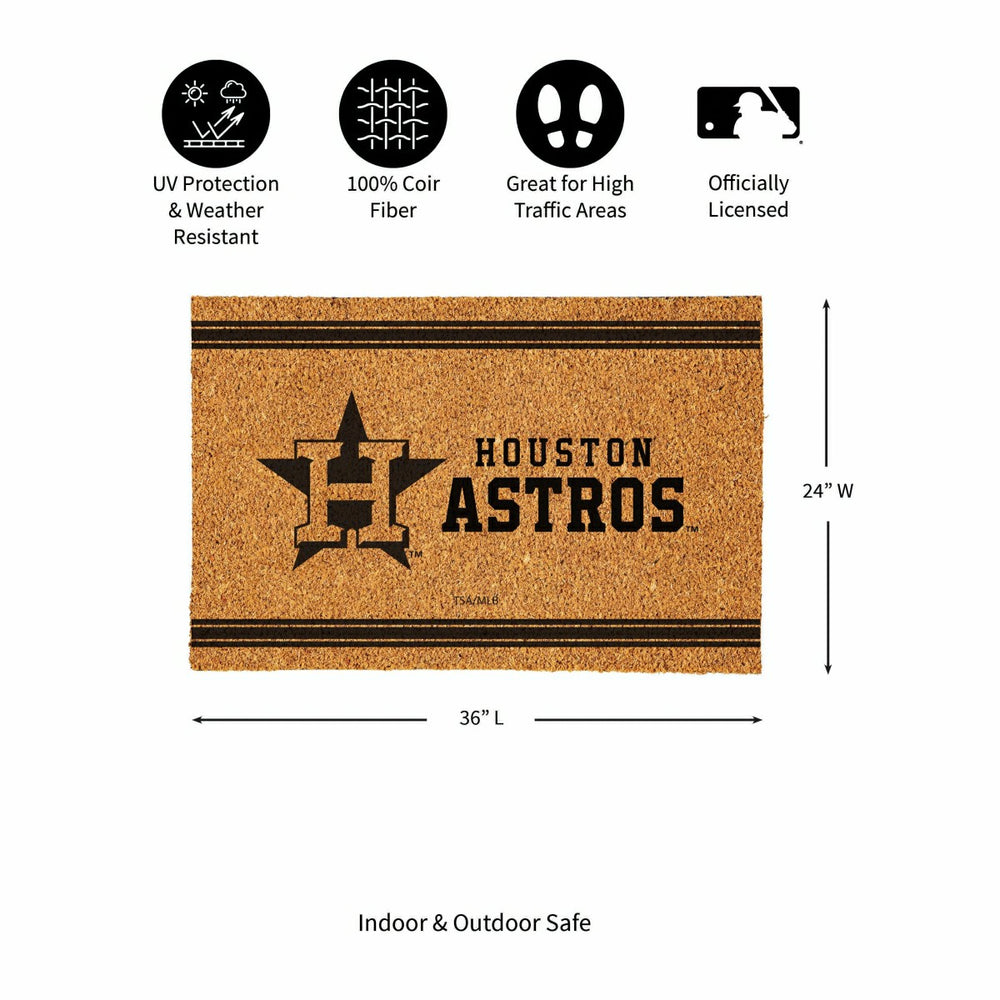 Houston Astros Large One Color Coir Mat, 36"x24" - MLB
