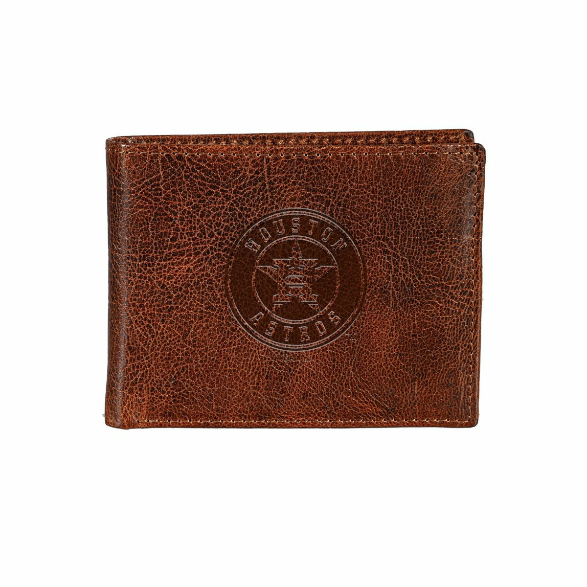 Houston Astros, Embossed 100% Genuine Tumbled Leather Passcase Bi-Fold - MLB Home