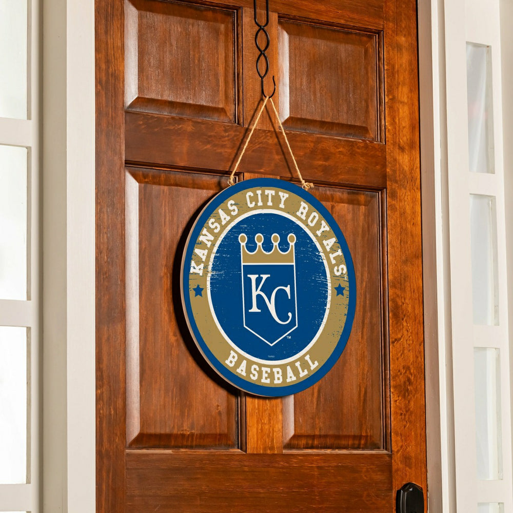 Kansas City Royals Round Door Décor with Hanging Rope, 18x18 - MLB Home