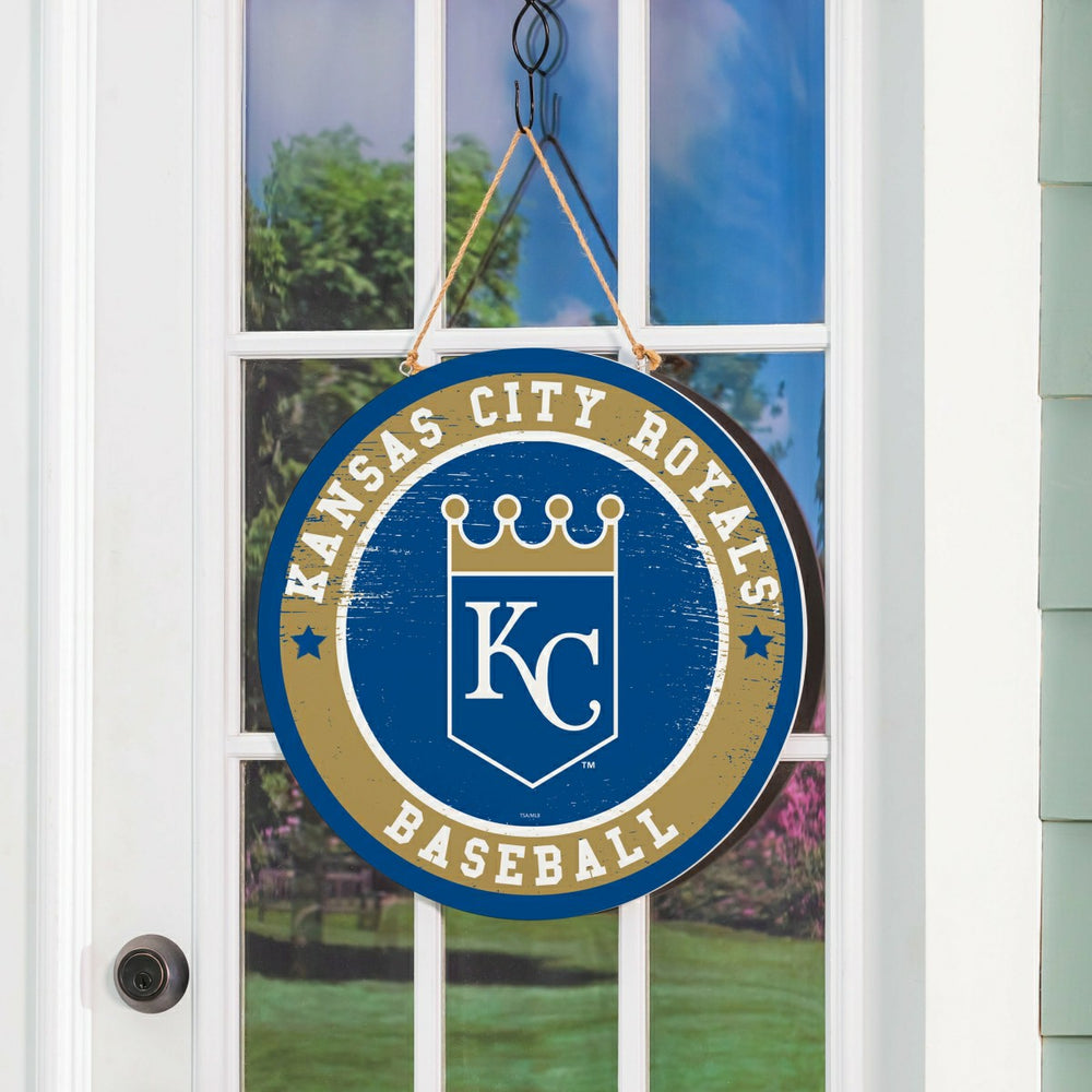 Kansas City Royals Round Door Décor with Hanging Rope, 18x18 - MLB Home