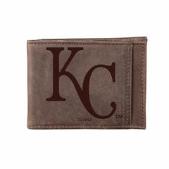 Kansas City Royals Front Pocket Wallet w/ RFID Blocking Brown - MLB Home