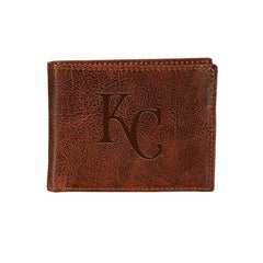 Kansas City Royals, Embossed 100% Genuine Tumbled Leather Passcase Bi- - MLB Home
