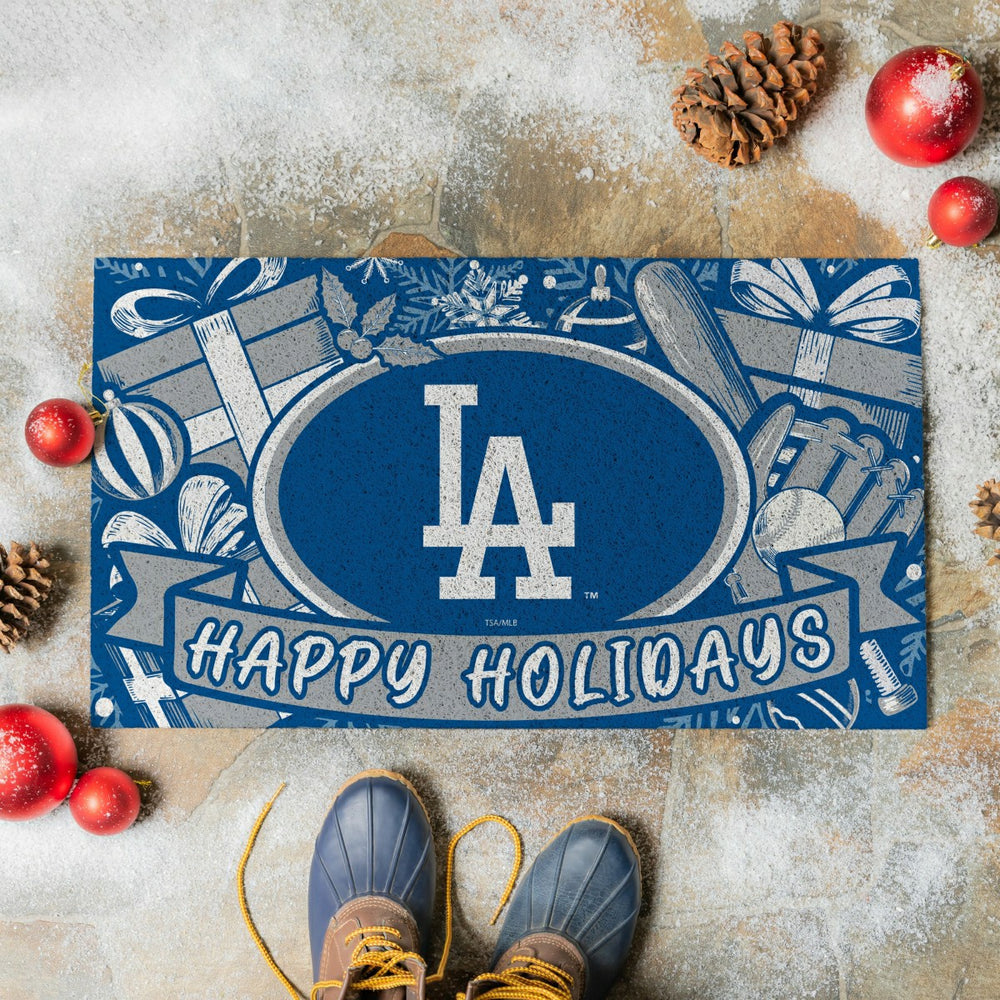 Los Angeles Dodgers Holiday PVC Mat, 28"x16" - MLB