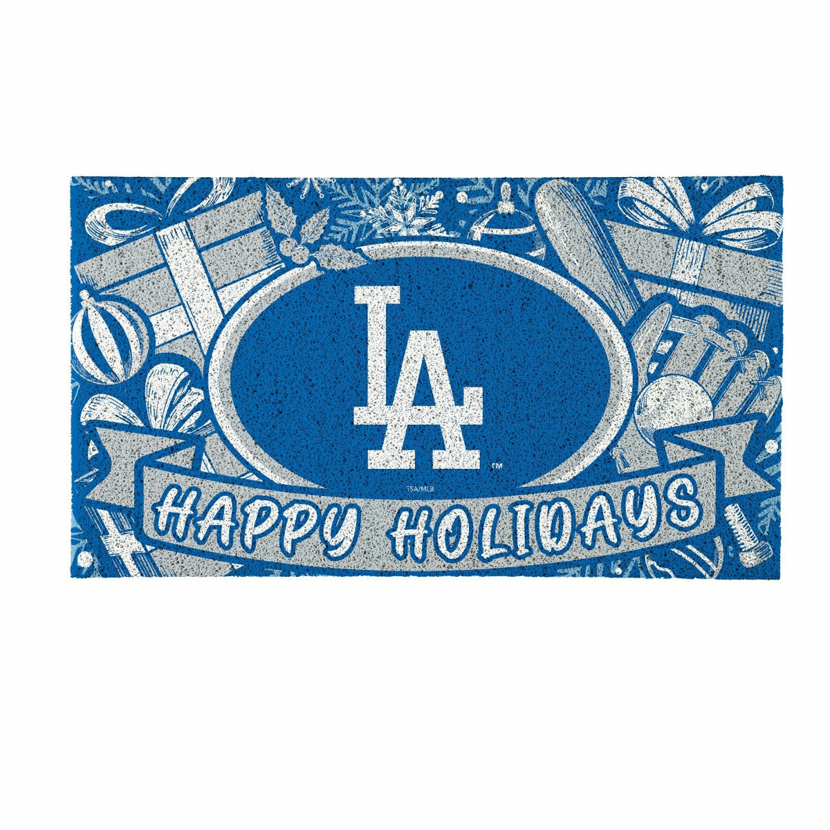Los Angeles Dodgers Holiday PVC Mat, 28"x16" - MLB